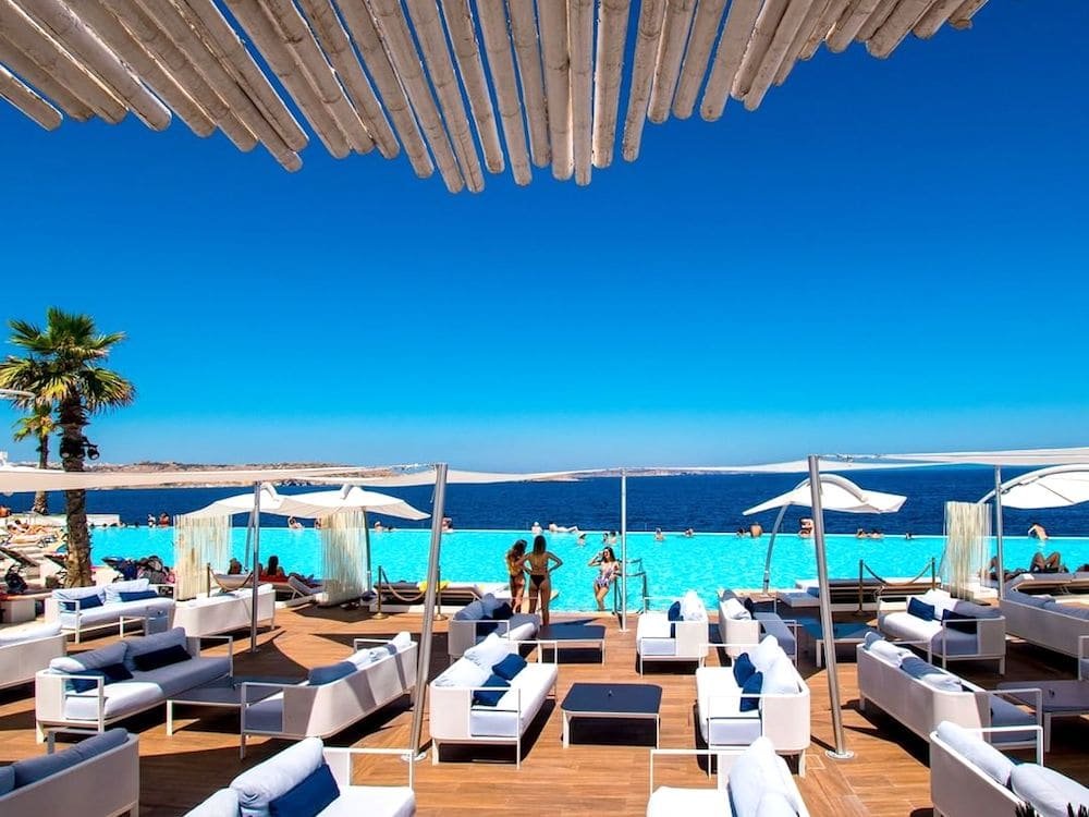 Café del Mar Malta Infinity pool of the Café del Mar beach club in Qawra overlooking the sea