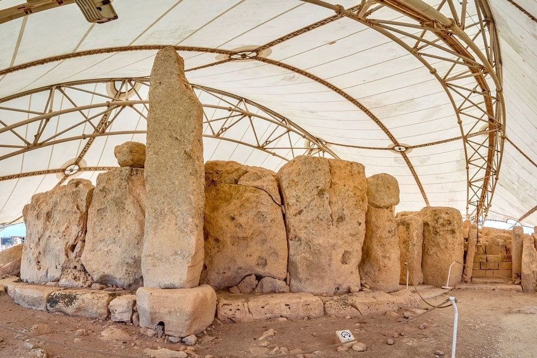 Ħaġar Qim Temple Megaliths of the prehistoric Ħaġar Qim temple in southern Malta