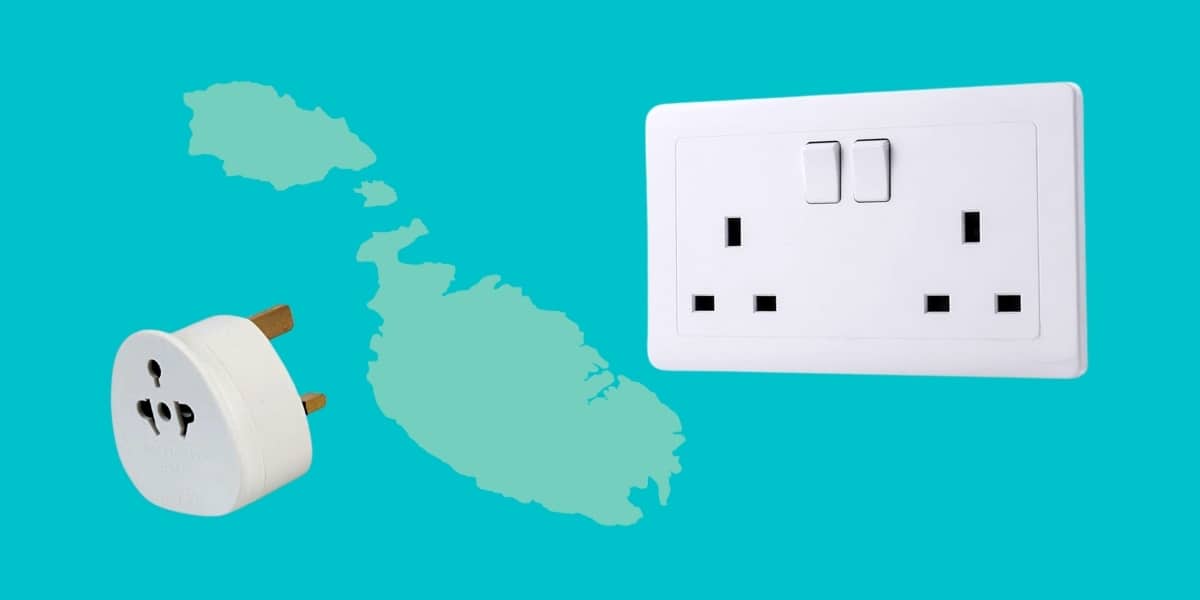 Power adapter for Malta An adapter and an electrical socket for Malta