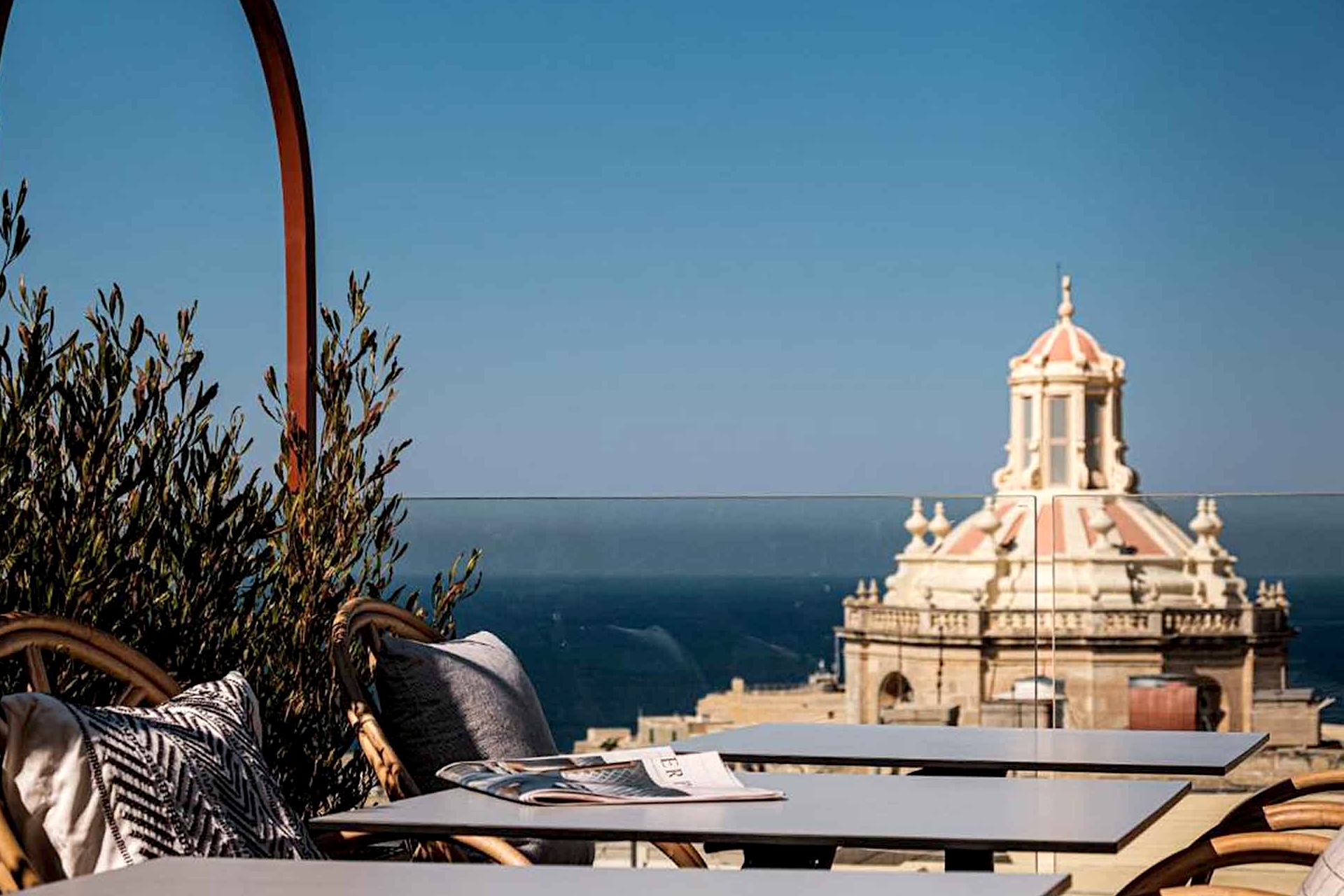 Vista sulla cupola della Valletta dalla terrazza del Rosselli AX Privilege