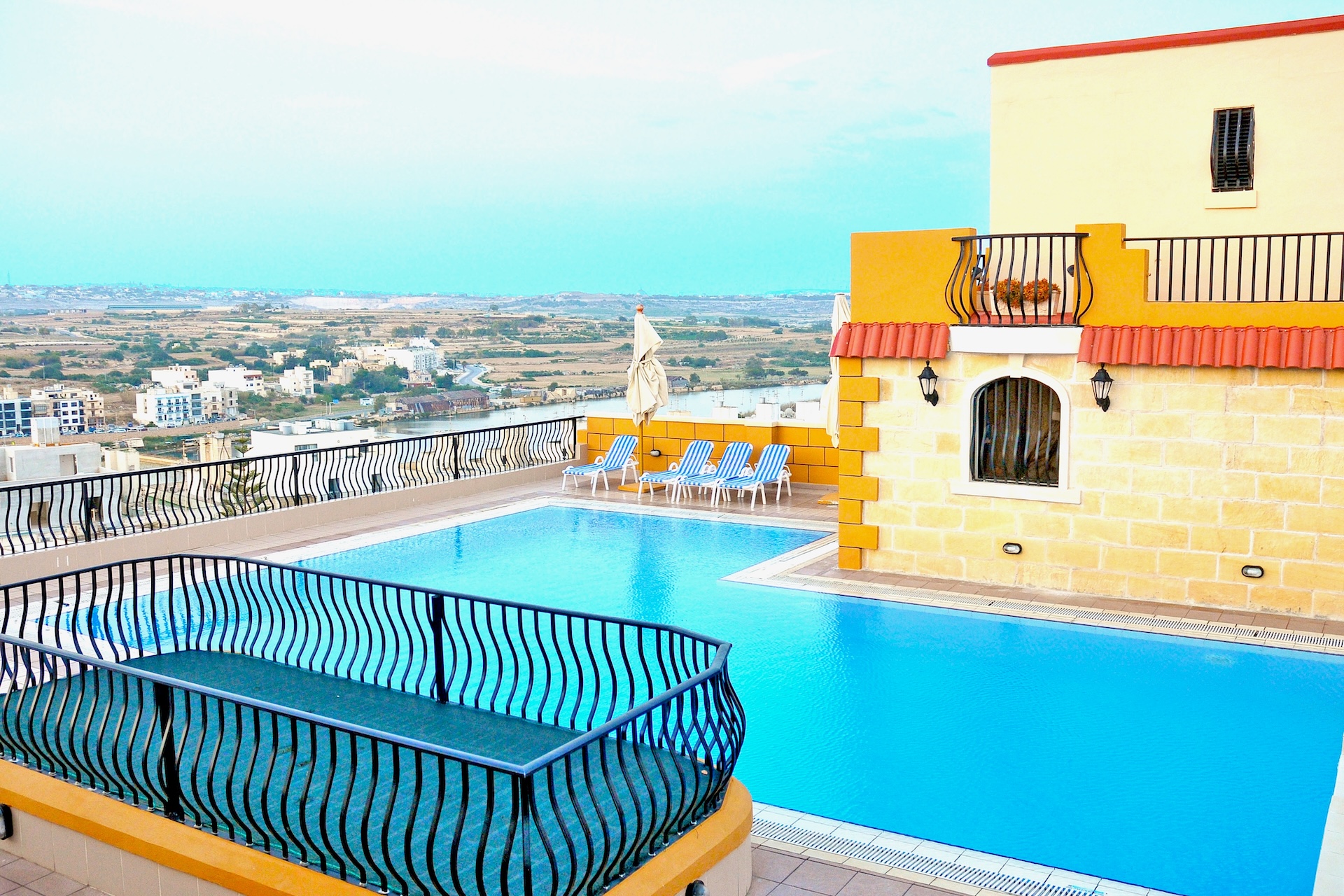 View of the pool at the Soreda Hotel