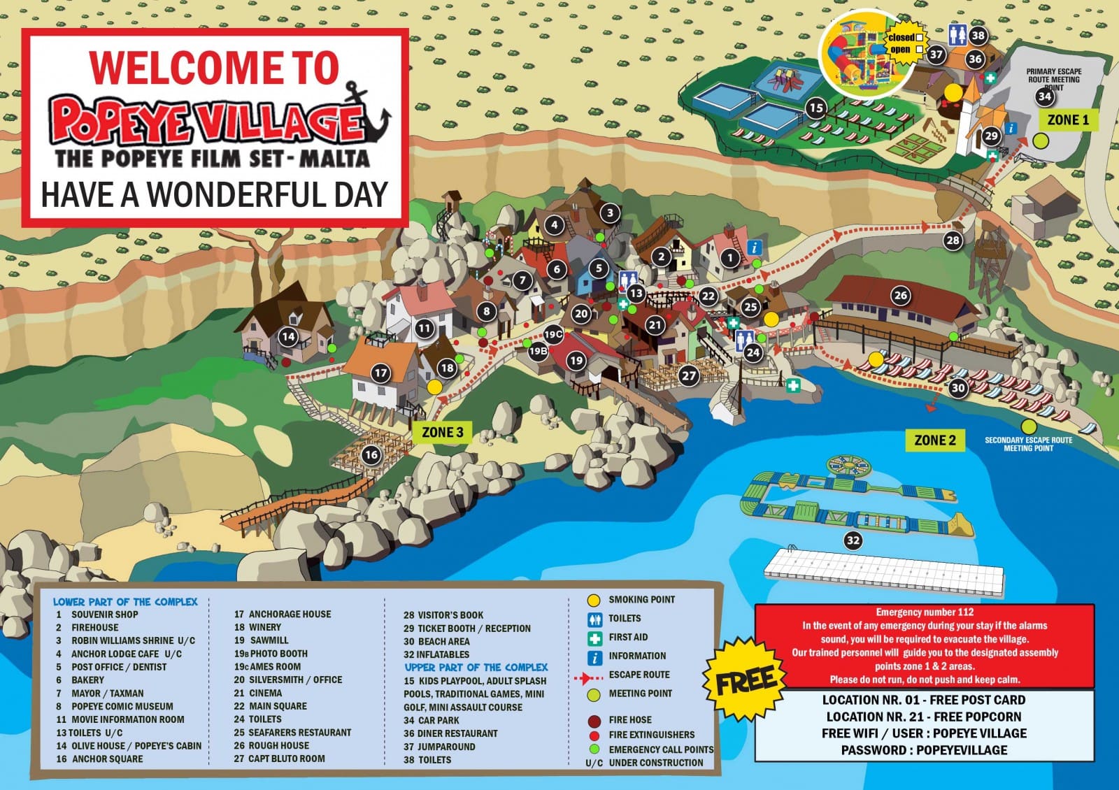 Plano detallado del Popeye Village