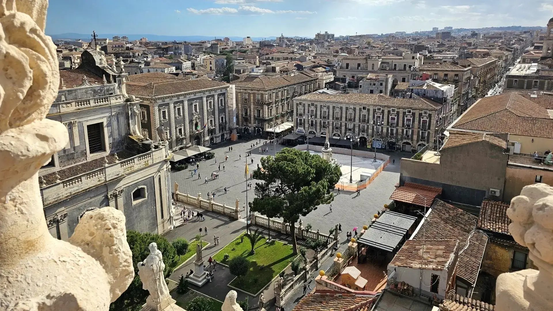 Catane, Sicile Piazza del Duomo de Catane vue d’en haut