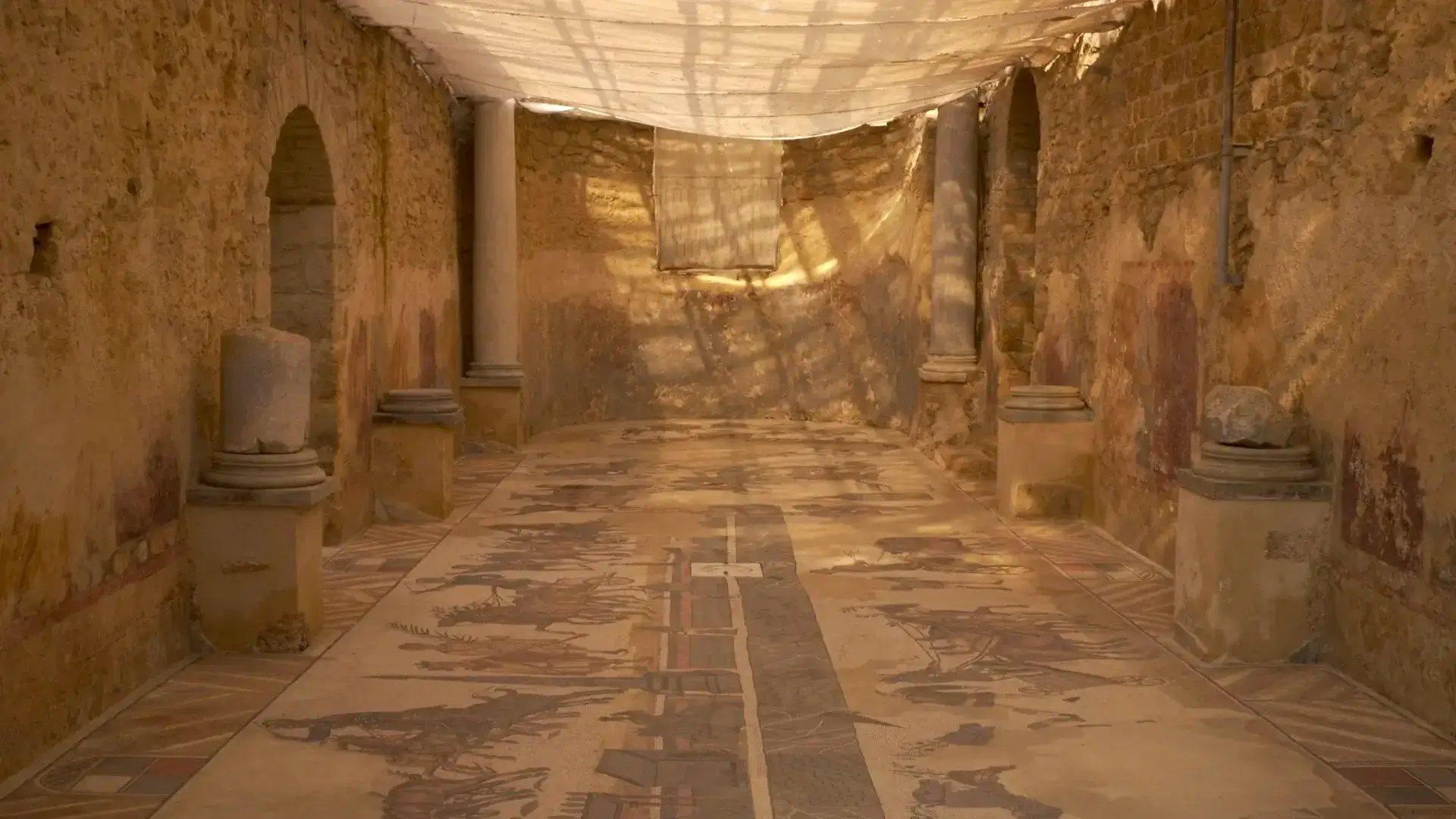 Villa Romana del Casale, Piazza Armerina Couloir de mosaïques romaines de la Villa Romana del Casale