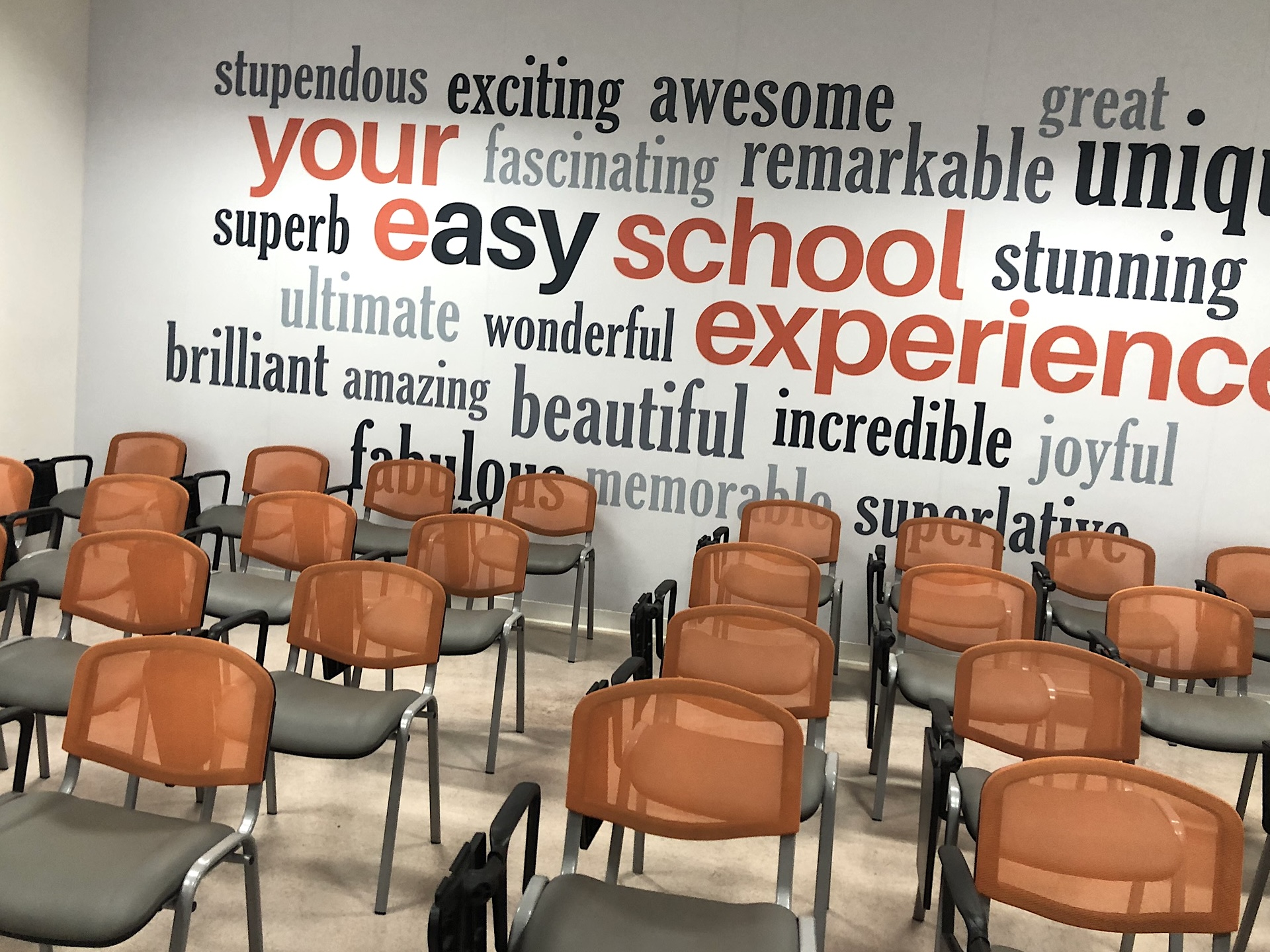 Easy School of Languages seminar room Easy School of Languages seminar room with its word wall