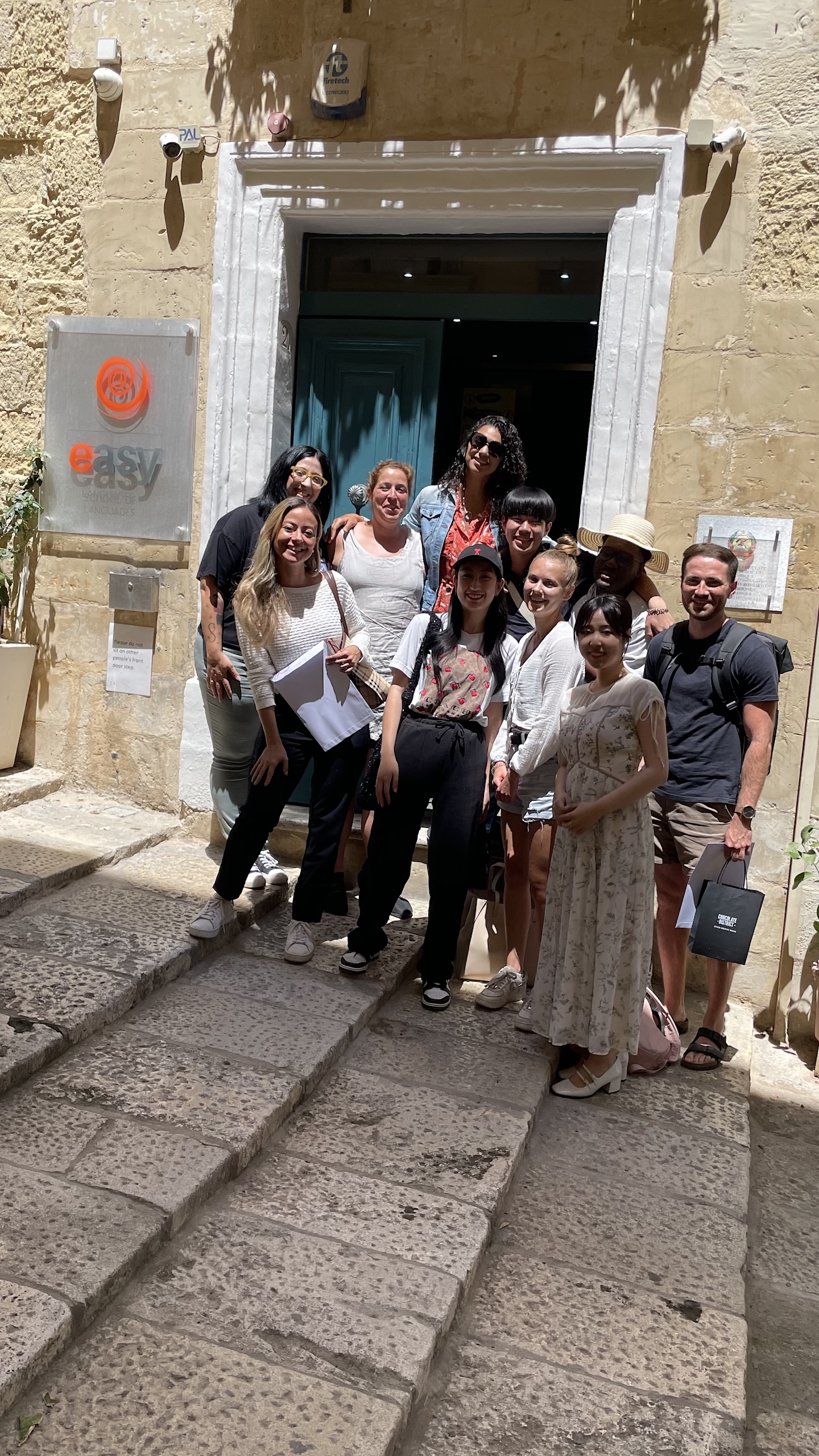 Easy School of Languages group Group of students in front of the Easy School of Languages entrance