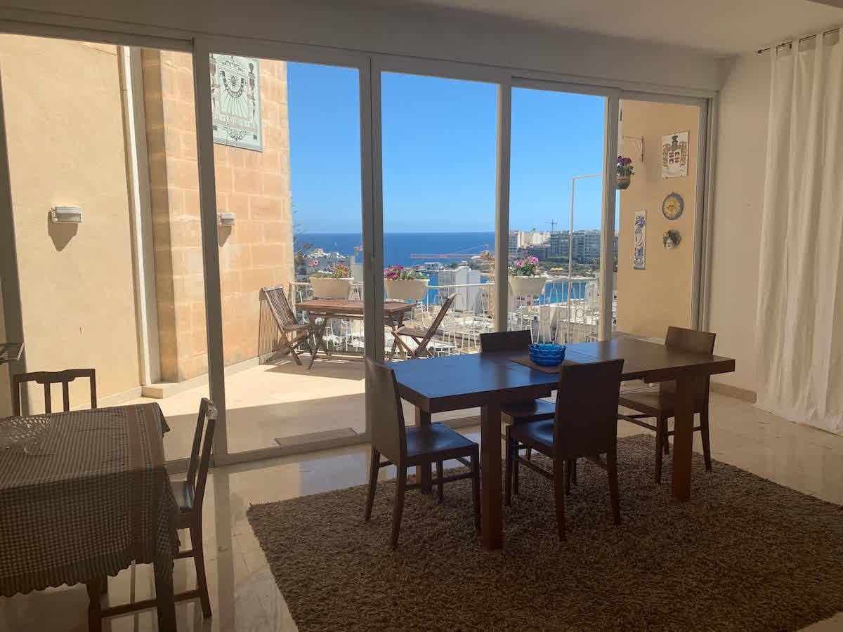 ESE Malta sea-view accommodation Sea-view terrace of a Med Vista property offered by ESE Malta