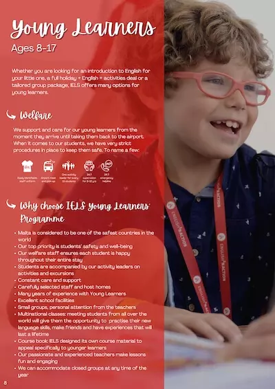 brochura escolar para jovens IELS Malta