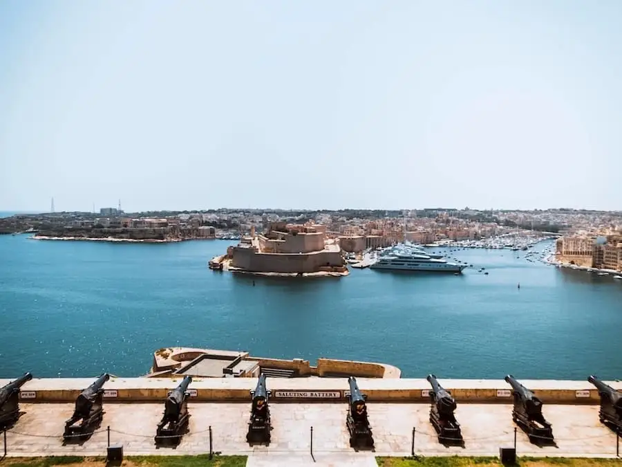 Saluting Battery - Malta Cannoni di La Valletta a Malta