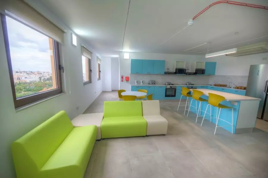 Shared kitchen at Campus Hub Malta