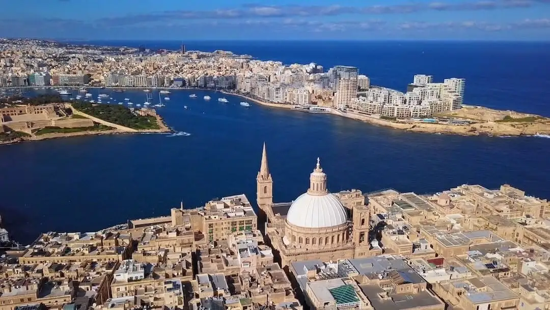 View of Valletta from the sky