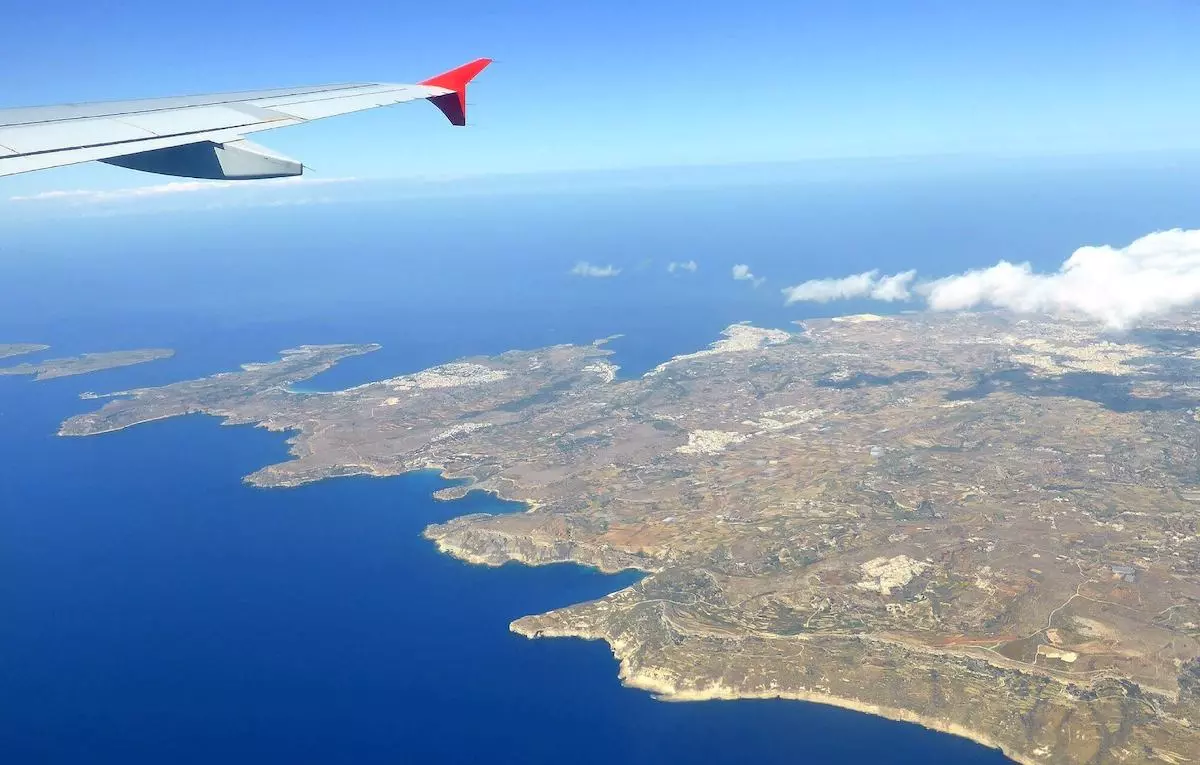 The island of Malta seen from the sky