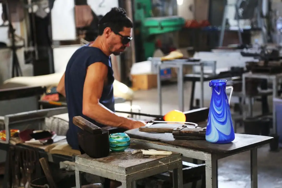 Glassmakers at work at Mdina Glass