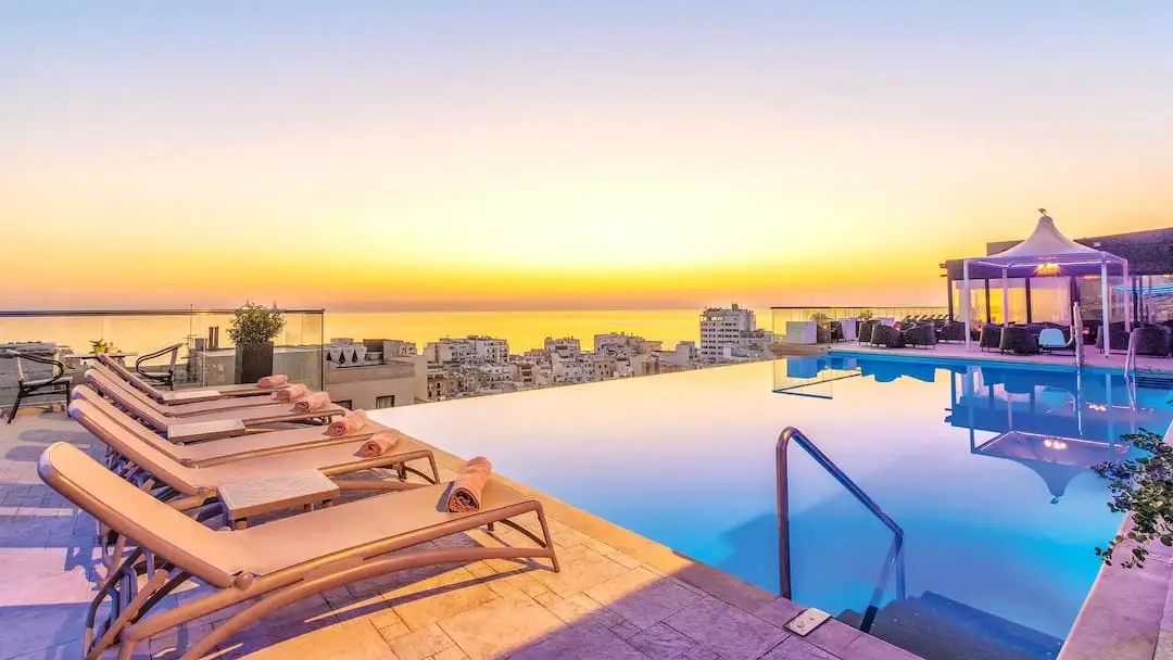 Rooftop pool at the 5-star hotel in Malta: AX The Palace Malta