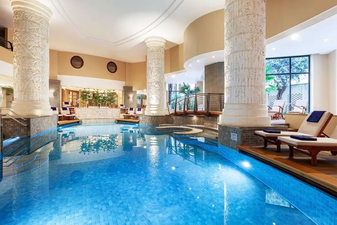 Indoor pool with columns Marriott Hotel Malta