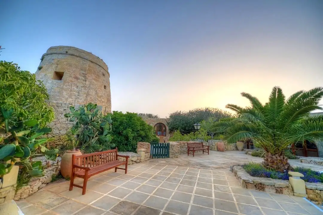 Garden with tower Ta’ Cenc & Spa Malta