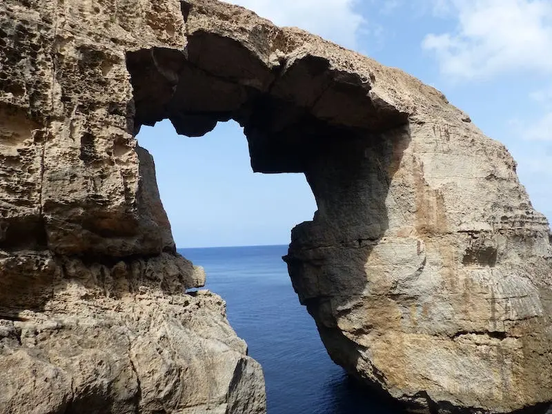 Natural arch overlooking the sea