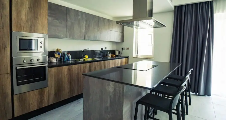 Open kitchen in a high-end apartment