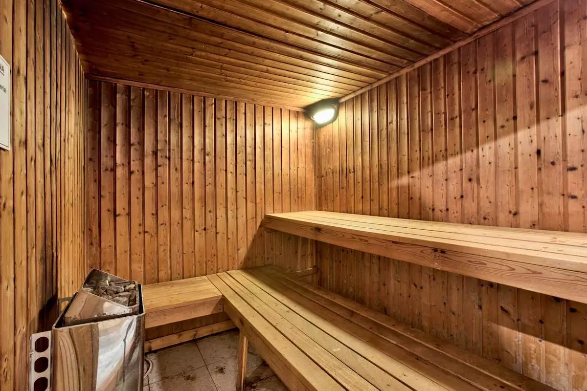 Sauna en bois de l'hôtel Santana