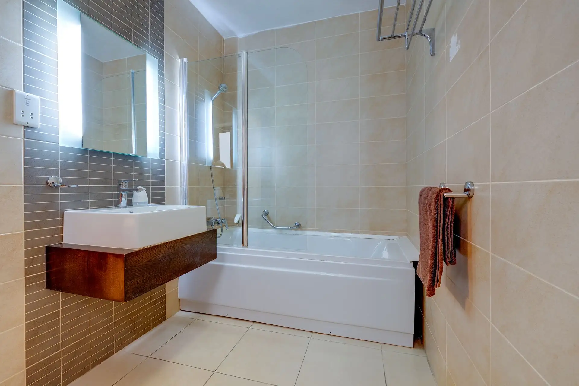 Modern bathroom at Tigne Suites