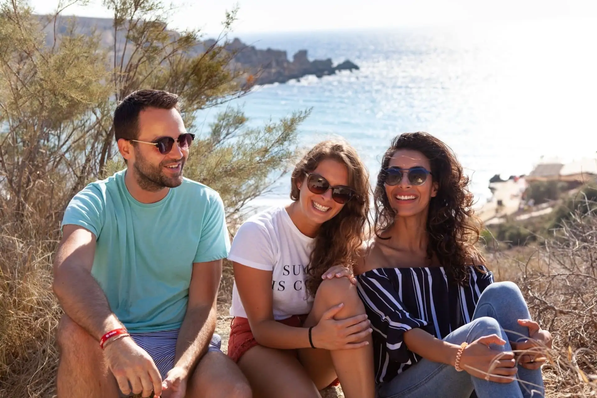 Group of students enjoying a magnificent sea view in Malta