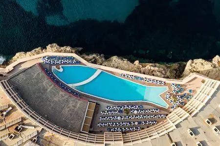 Fish-shaped pool at Paradise Bay Resort