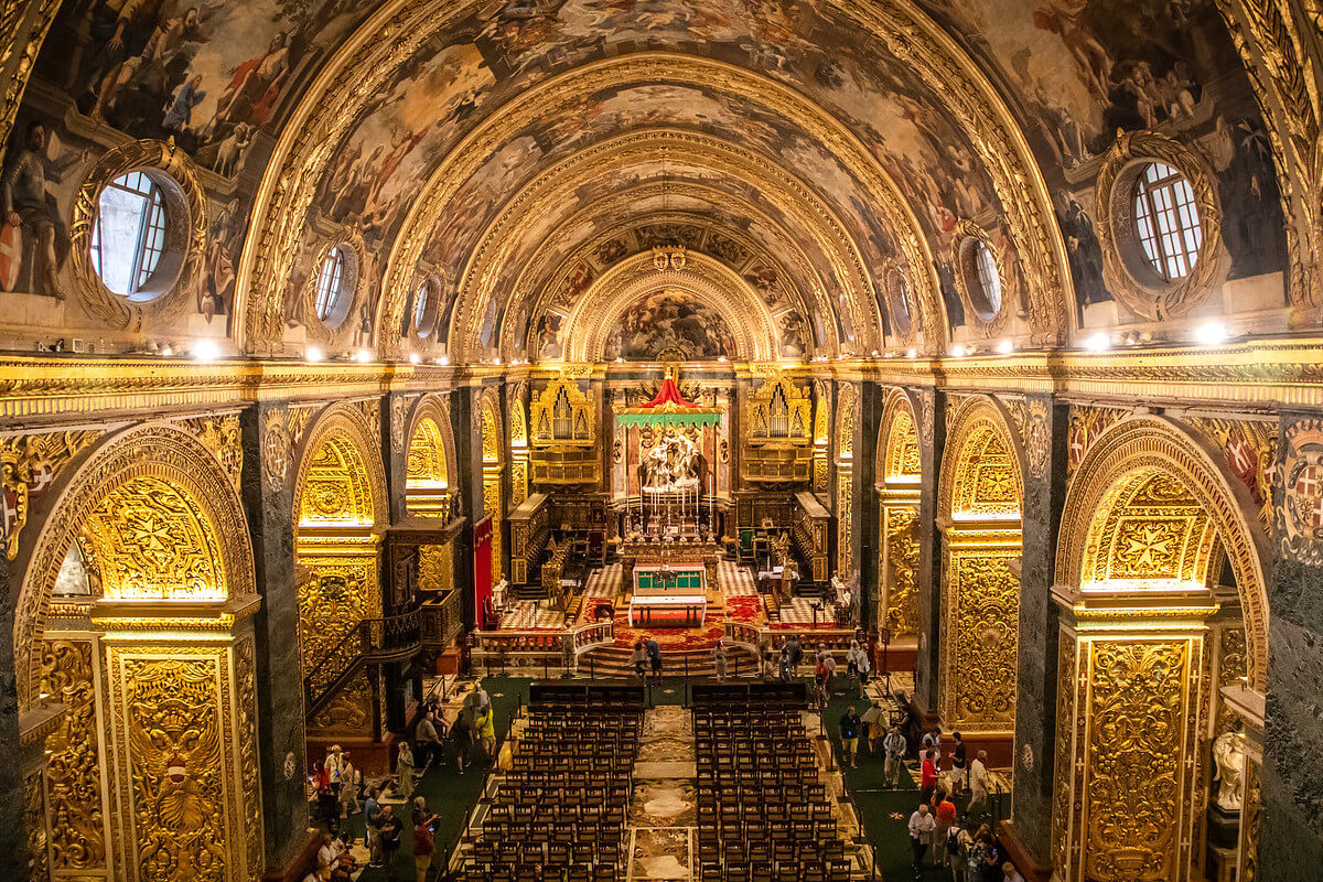 Interno della cattedrale di San Giovanni a La Valletta