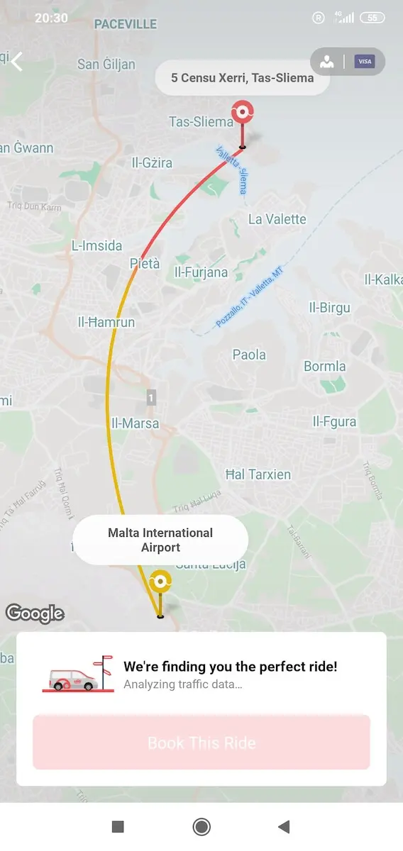 Applicazione di trasporto condiviso Cool Malta