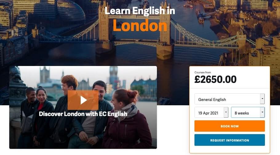 Séjour linguistique à Londres : prix des cours d'anglais