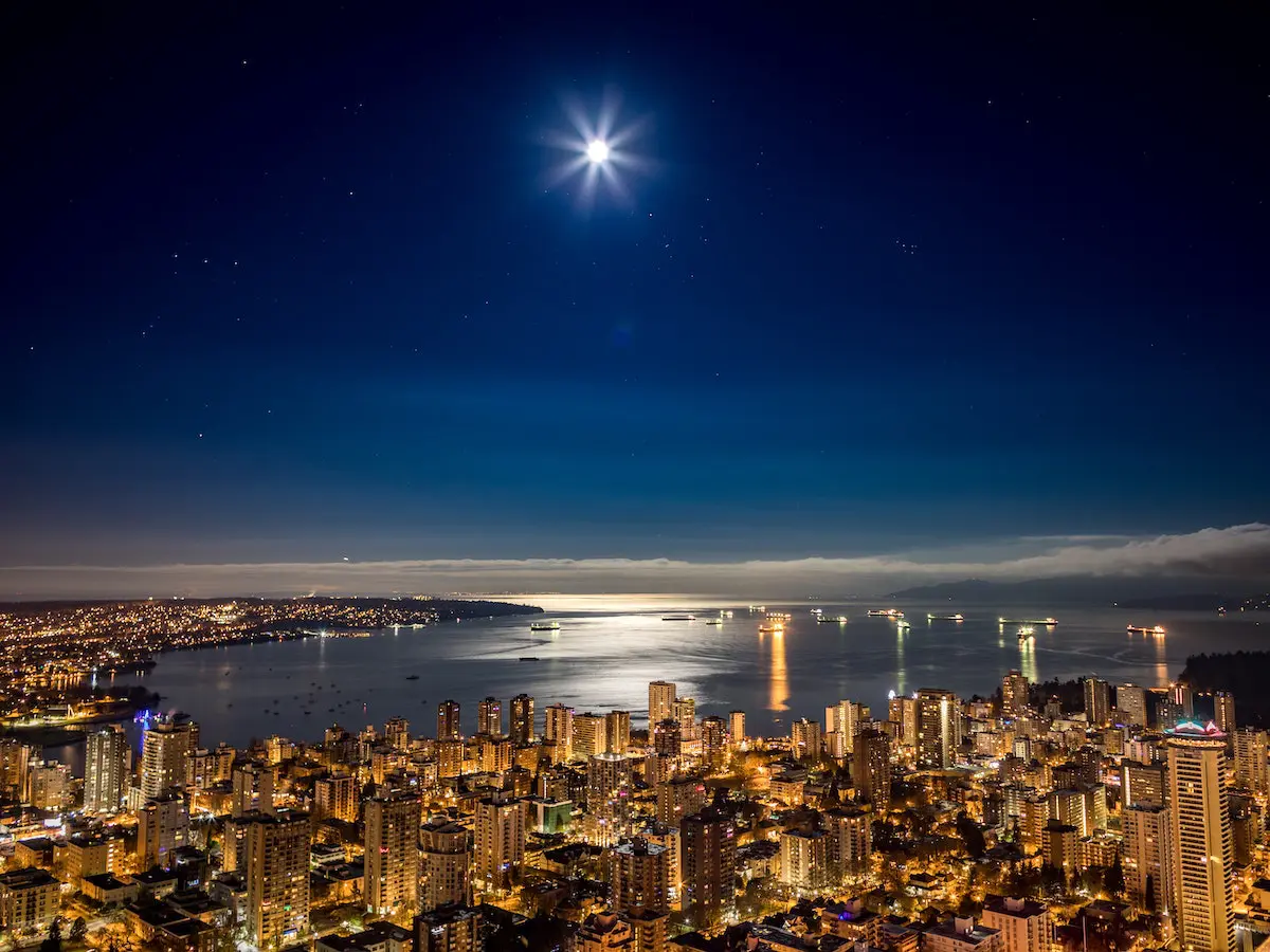 Vancouver di notte Canada